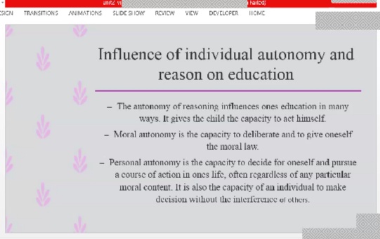 individual autonomy in education